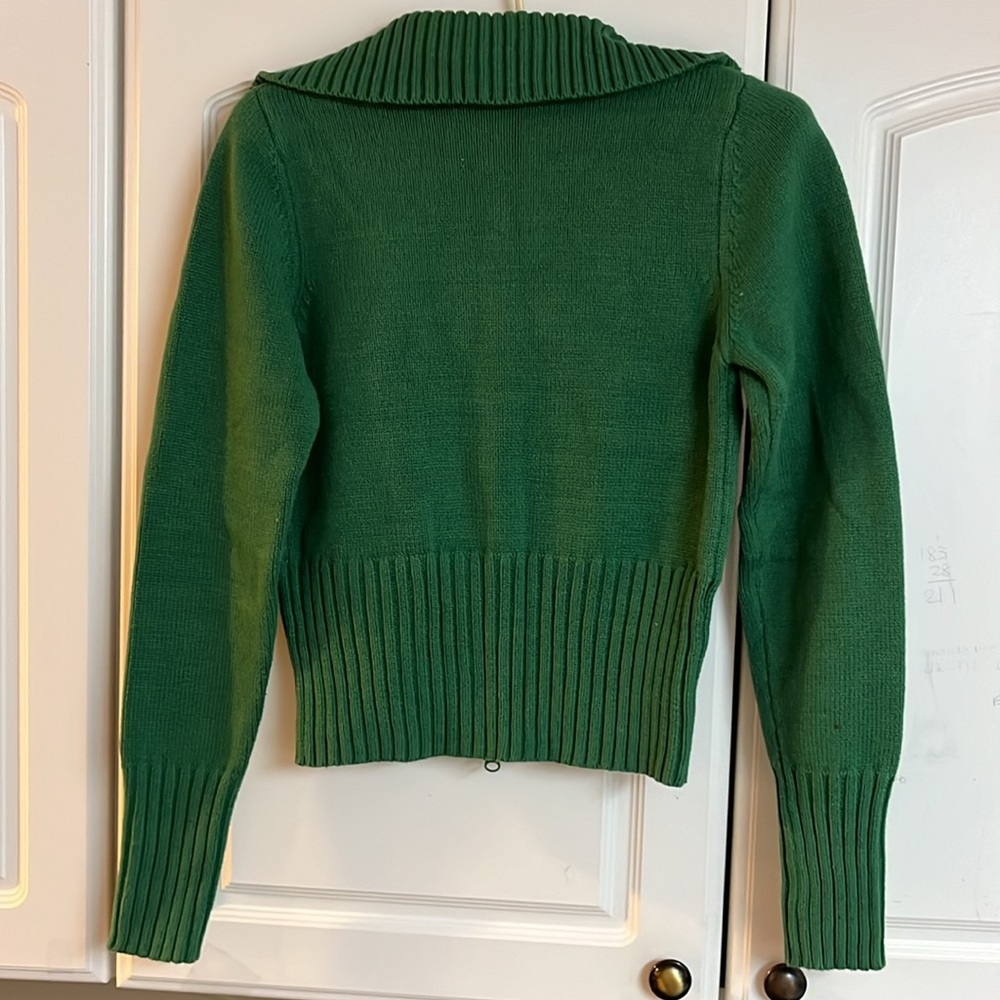 BDG jeans/urban outfitters cardigan.
Size: M
Color: green - Picture 2 of 3
